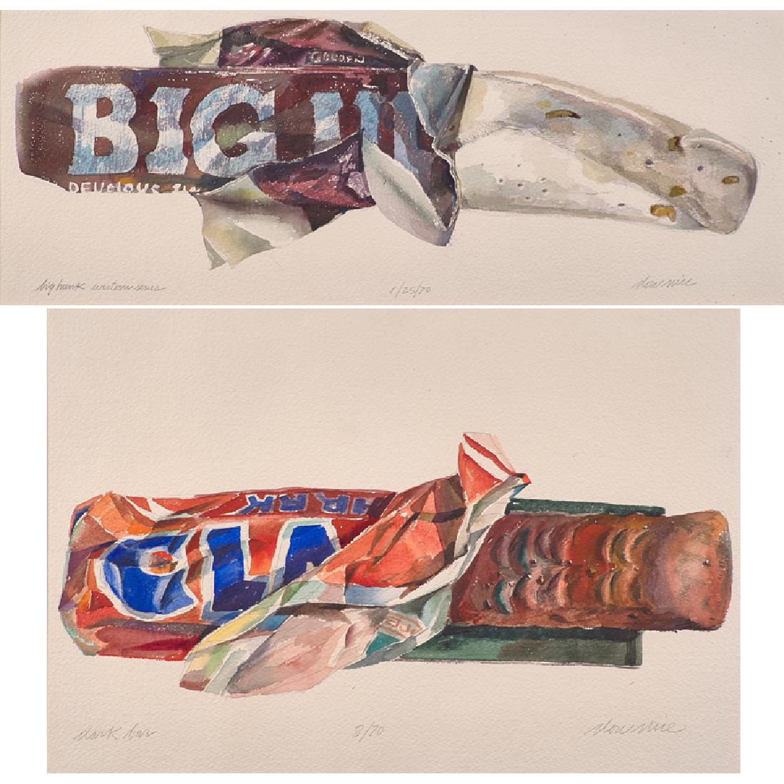 Don Nice (American, 1932-2019): Two works of art: Big Hunk, Western Series, 1970 Watercolor on paper (framed) Signed, titled and dated 7 1/4" x 19 1/4" (sight) Exhibition: Thomas Segal Gallery, Boston, November 1978 Grand Salon: The