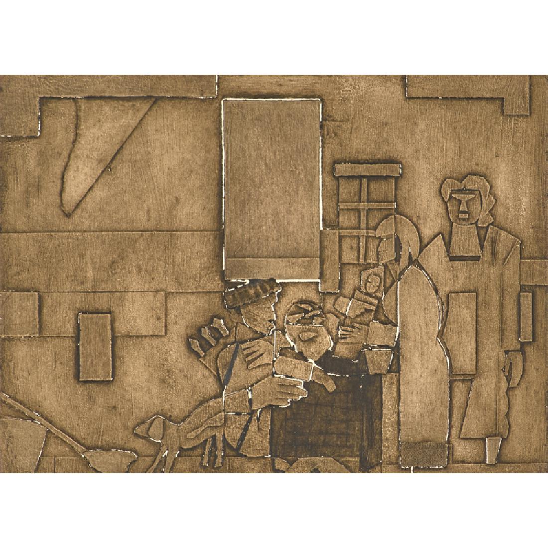 Romare Bearden (American, 1911-1988): Carolina Morning (Interior), ca. 1972 Collograph (framed) Signed, titled and numbered 13 1/4" x 17 3/4" Literature: Gelburd-Rosenberg 3, 11 Provenance: Private Collection, Connecticut