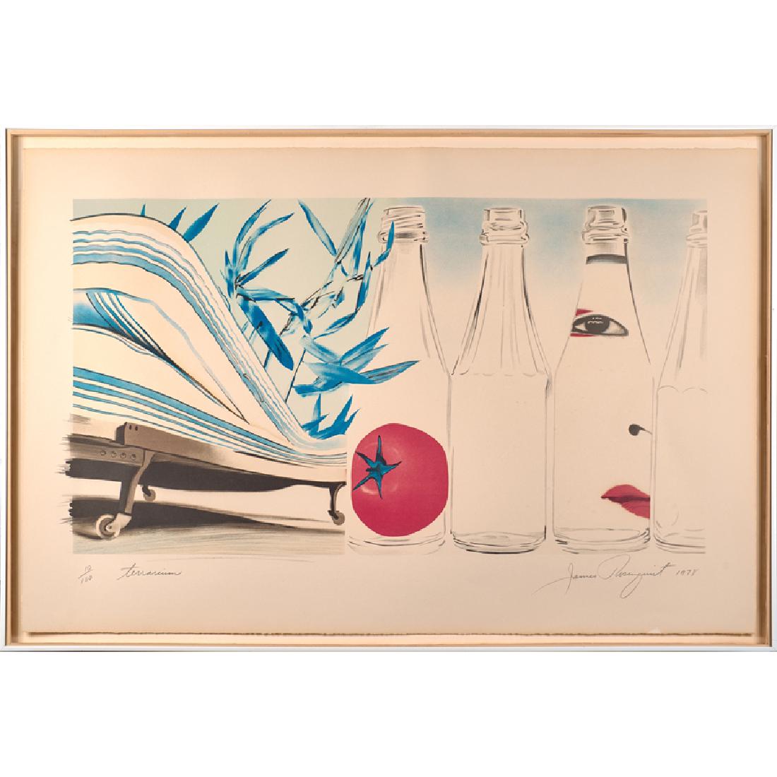 James Rosenquist (American, 1933-2017): Terrarium, 1978 Lithograph in colors (framed) Signed, titled, dated and numbered 10/100 29" x 44 1/2" (sheet) Printer: Aripeka Editions, Florida Publisher: James Rosenquist, Inc. Literature: Glenn 154