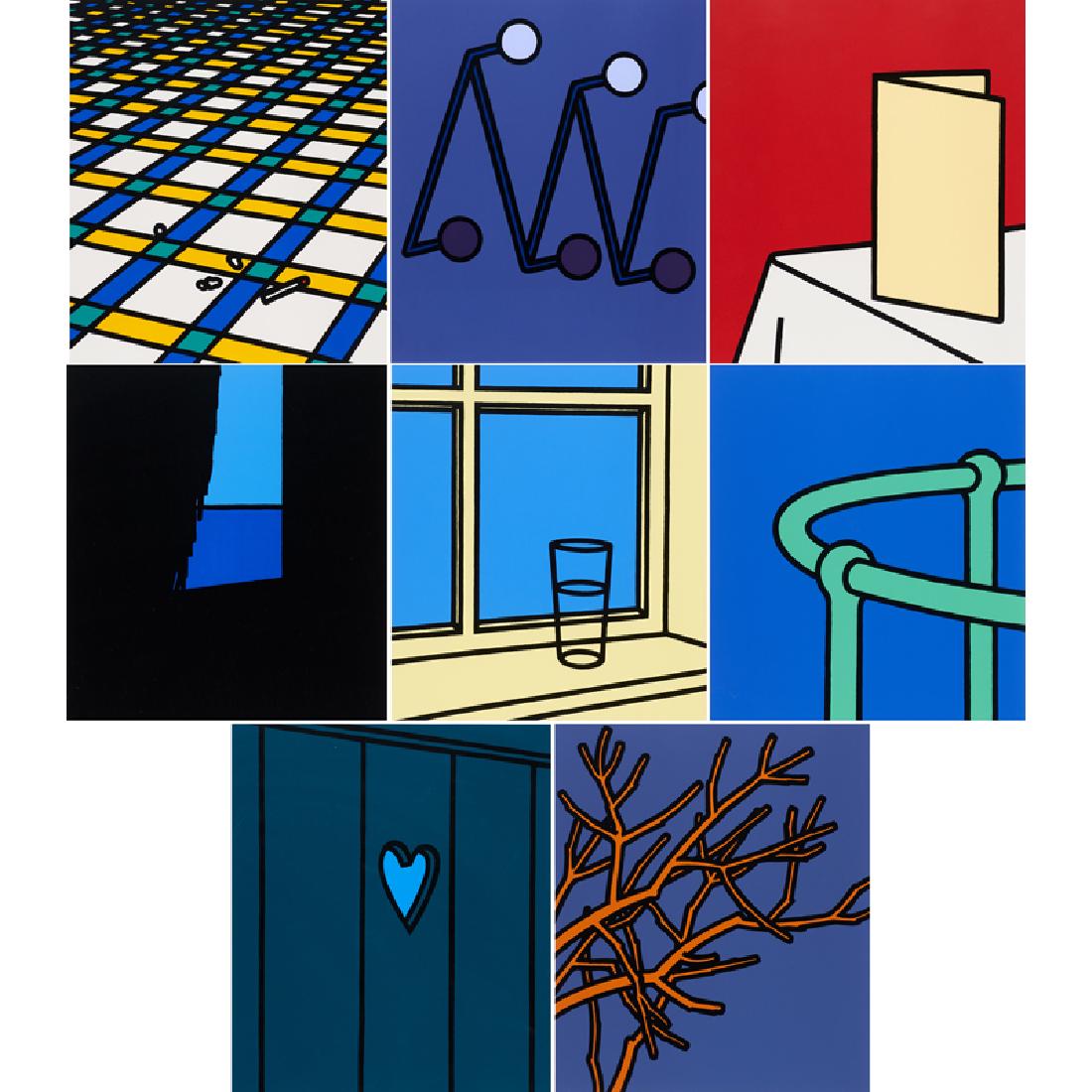 Patrick Caulfield (British, 1936–2005): Some Poems of Jules Laforgue, 1973 Eight screenprints in colors (all framed separately) Each signed and numbered 10/100 17" x 15" (sight, each) Provenance: Private Collection, Massachusetts