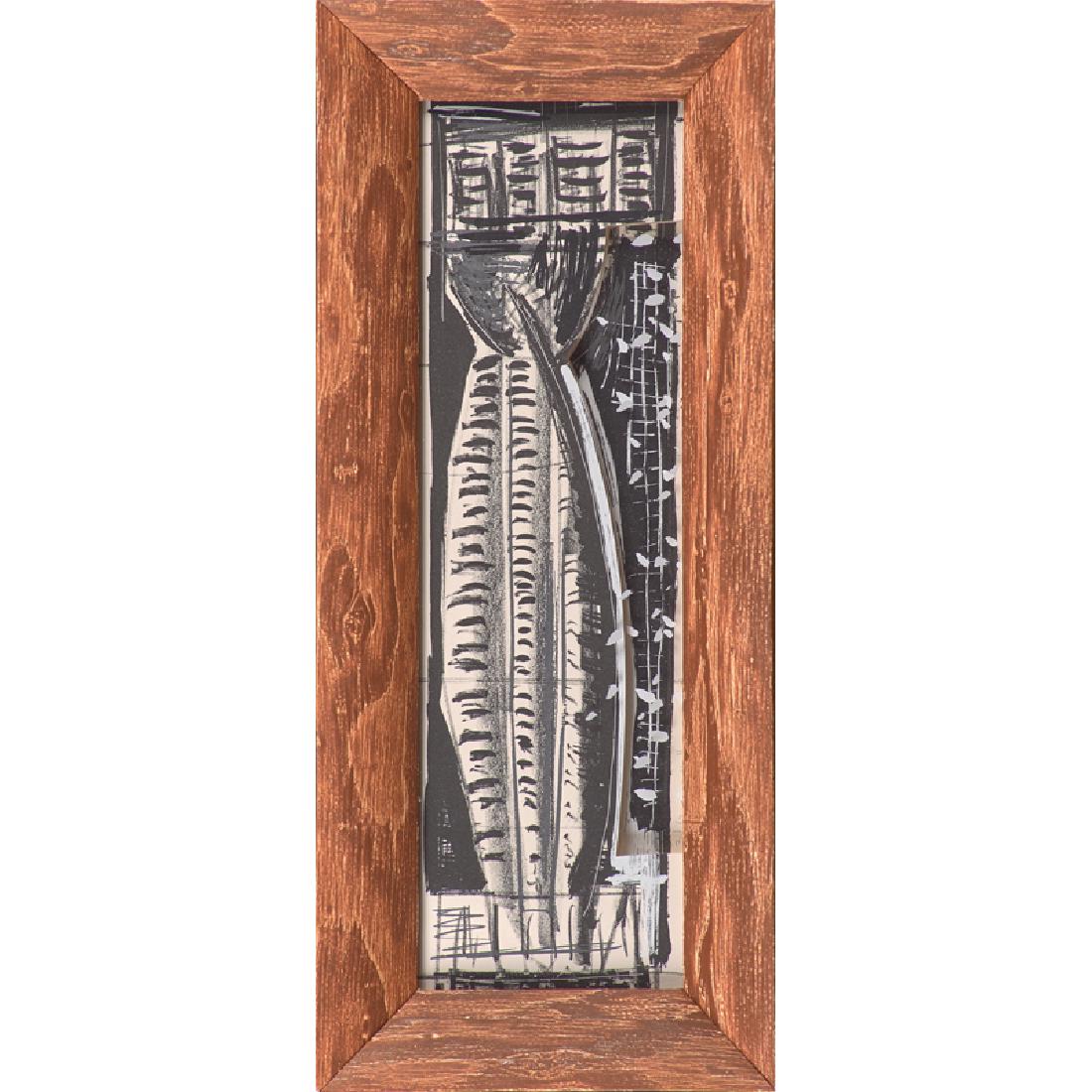 Michael Hurson (American, 1941-2007): Vladimir, 1987 Layered shadowbox with lithograph on Arches board and silkscreens on Plexiglas in printed intaglio paper frame Initialed and numbered 31/35 23" x 10" (overall) Publisher: Petersburg Pre