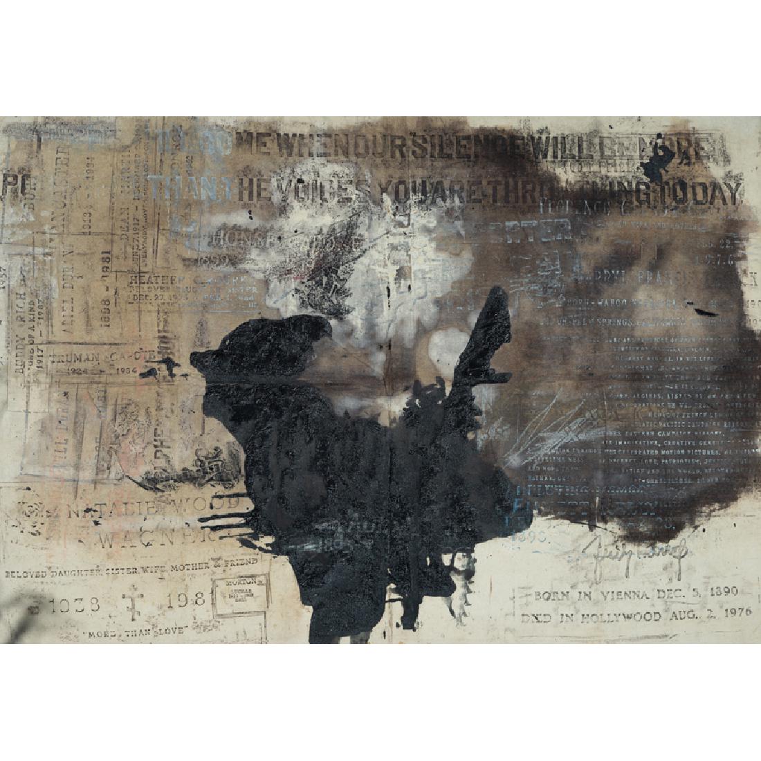 Scott Covert (American, b. 1954): Untitled (Celebrity Tombstone Rubbing), 1998 Oil on canvas, Signed and dated on verso 47 ¾” x 68 ¾” Provenance: Private Collection, New York