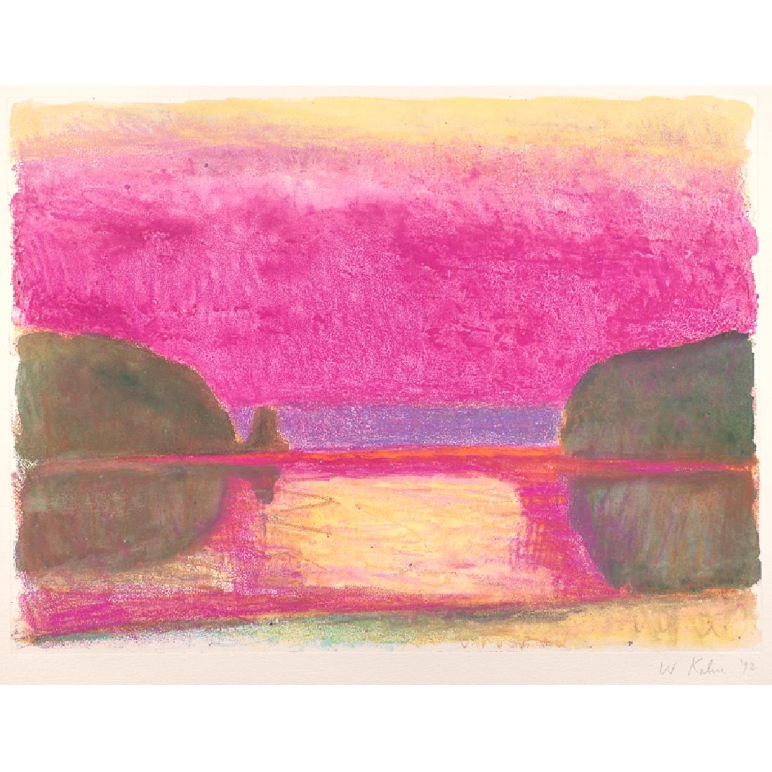 Wolf Kahn (American, b. 1927): Floating Sunset, 1992 Monotype in colors (framed) Signed and dated 23 1/2" x 31 1/2" (sheet) Provenance: Private Collection, New York