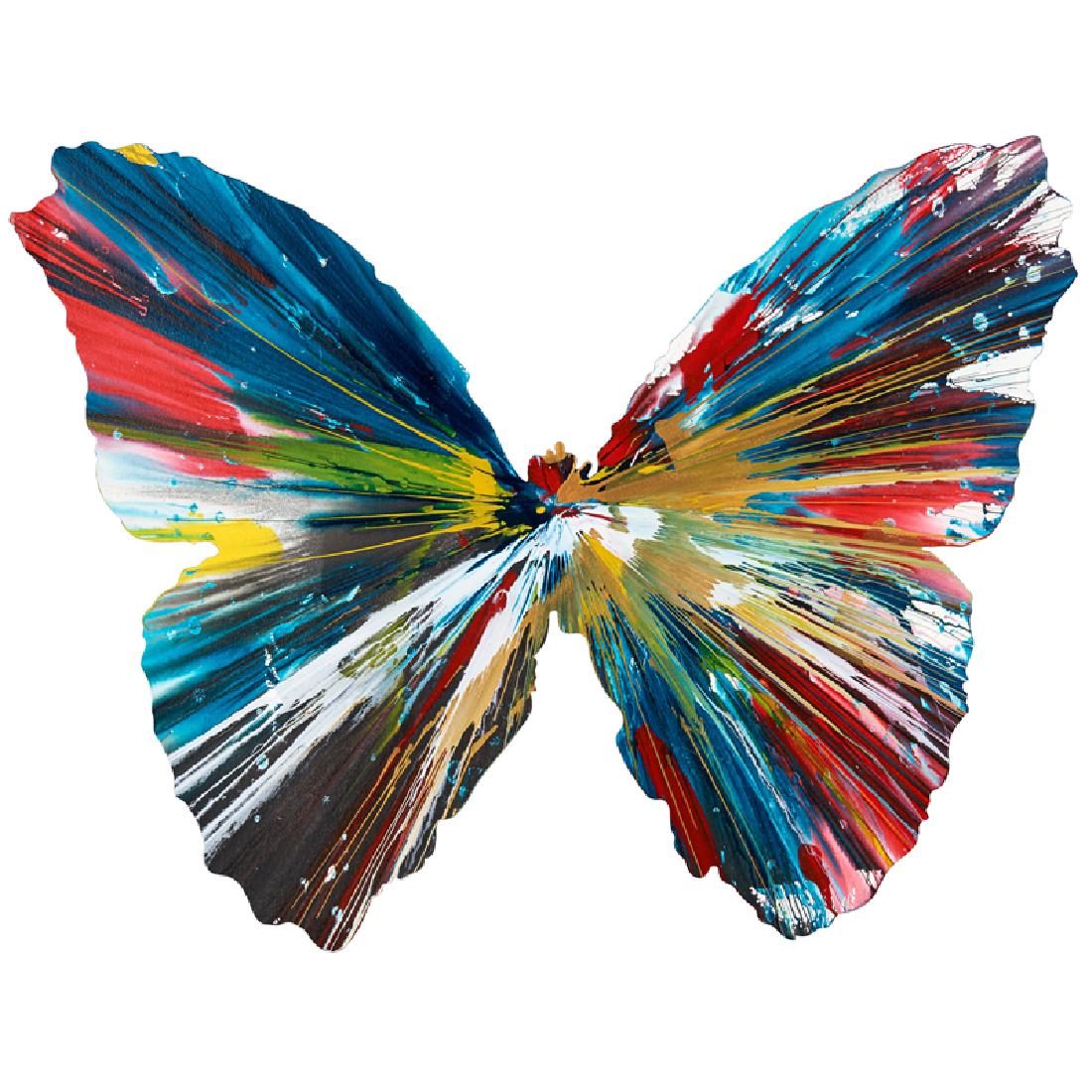 Damien Hirst (British, b. 1965): Butterfly Spin Painting (Created at Damien Hirst Spin Workshop), 2009 Acrylic on paper Bears Hirst stamped signature and inscription. "This painting was made by / to celebrate the opening / of Damien 