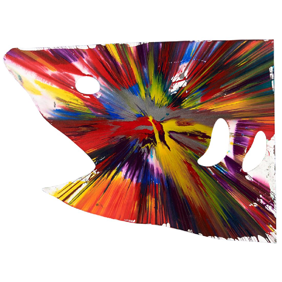 Damien Hirst (British, b. 1965): Shark Spin Painting (Created at Damien Hirst Spin Workshop), 2009 Acrylic on paper Bears Hirst blindstamp and stamped with signature and inscription "This painting was made by / to celebrate the openi