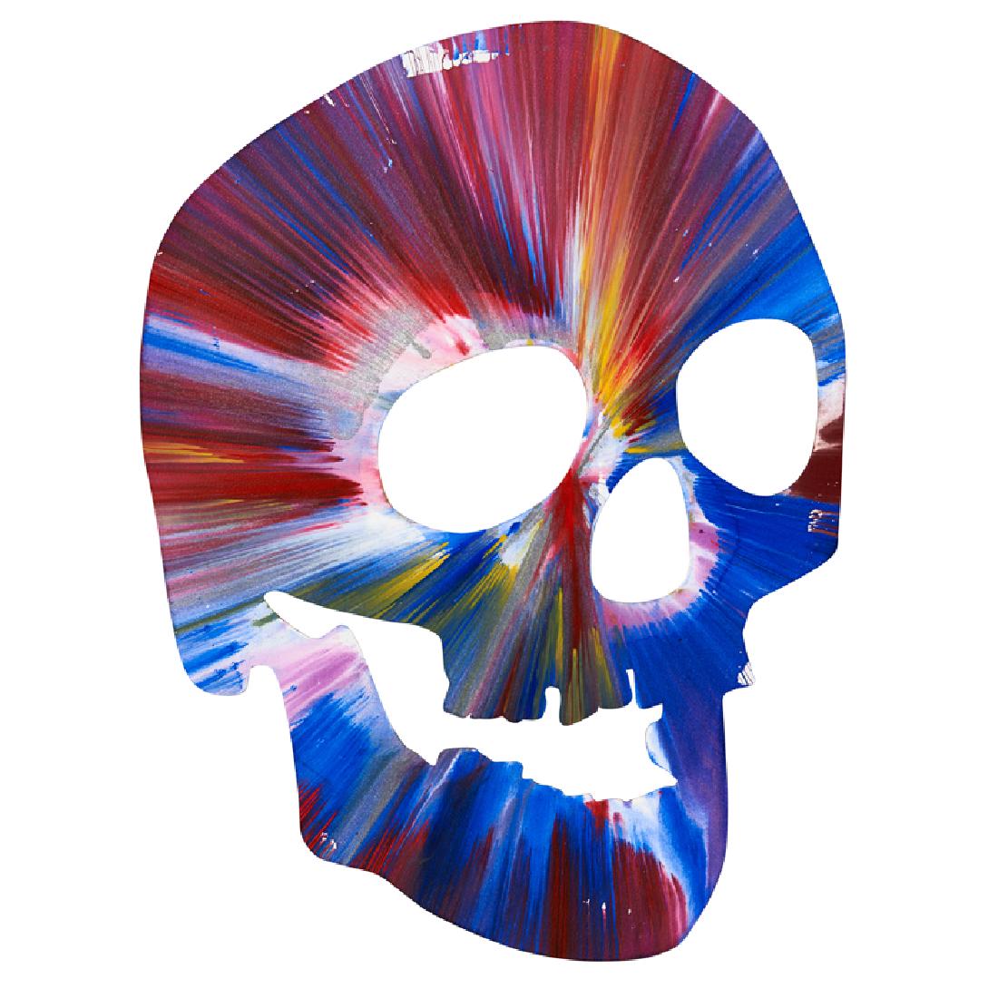 Damien Hirst (British, b. 1965): Skull Spin Painting (Created at Damien Hirst Spin Workshop), 2009 Acrylic on paper Bears Hirst blindstamp and stamped with signature and inscription (This painting was made by / to celebrate the openi