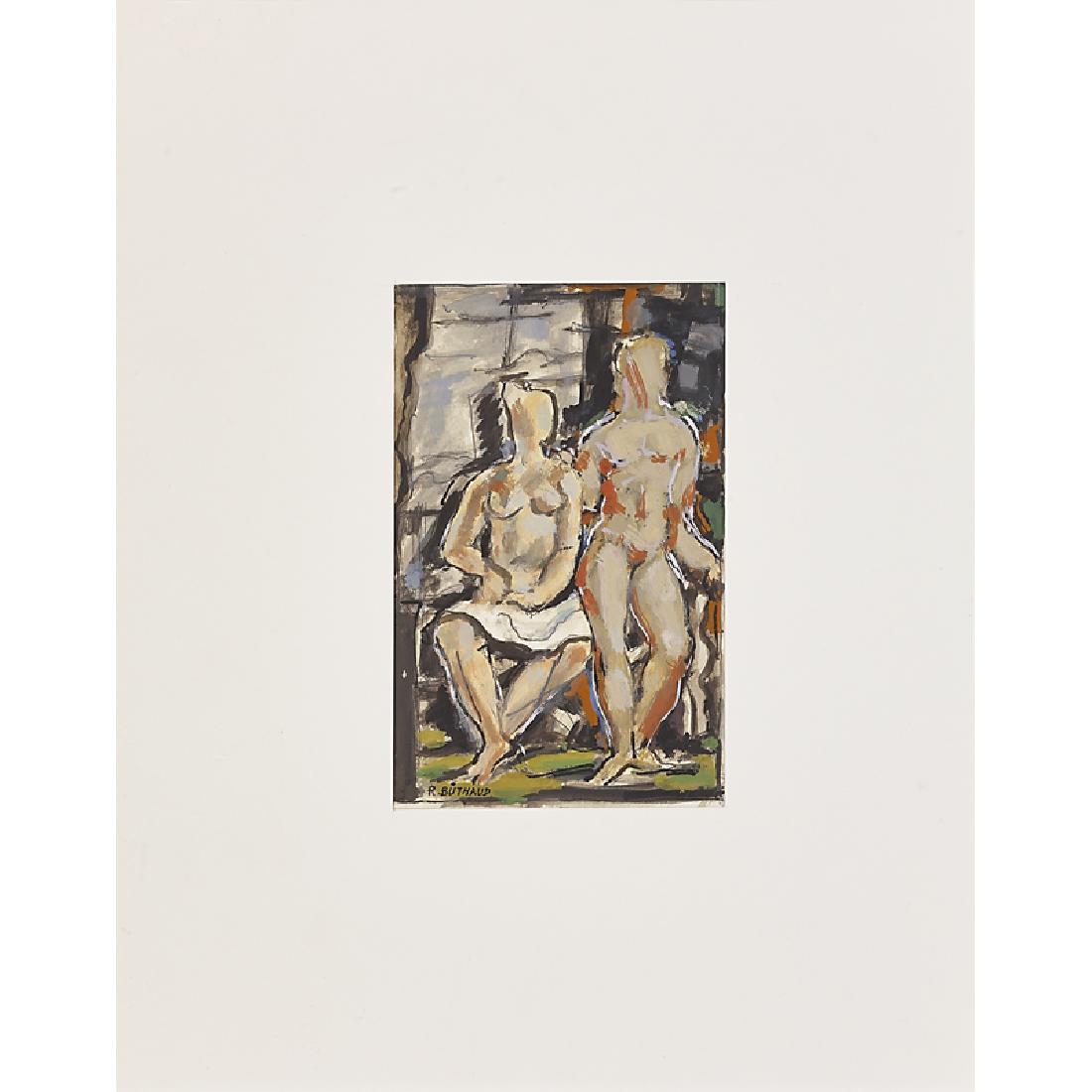 RENE BUTHAUD Four untitled studies of nudes: RENE BUTHAUD (1886 - 1986) Four untitled studies of nudes, France, 1980s Gouache on paper All signed Largest: 7 1/4" x 4 1/2" (sight) Provenance: The artist Michel Fortin, Paris Collection of Stephen