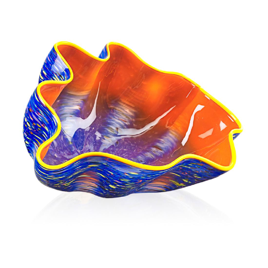 DALE CHIHULY; PORTLAND PRESS Macchia: DALE CHIHULY (b. 1941) PORTLAND PRESS Starlight Seaform Macchia, Seattle, WA, 2004 Blown glass Etched Chihuly PP04 5" x 10" x 7 1/2"
