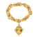 YELLOW GOLD BRACELET & GEM-SET CHARM