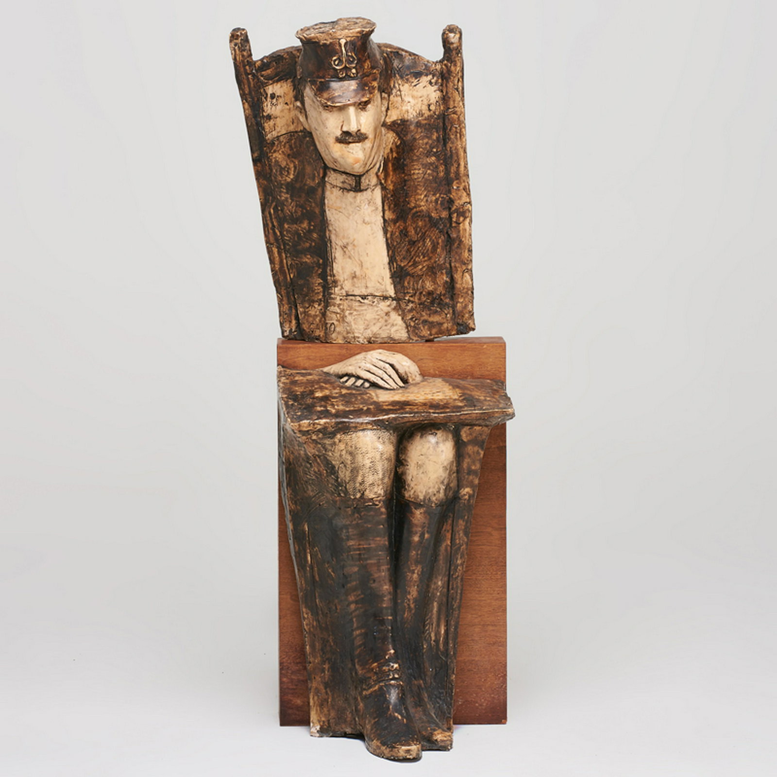 FRANK GALLO (American, b. 1933): Cast resin and wood "Field Officer", ca. 1965 Signed 59" x 19" x 24"