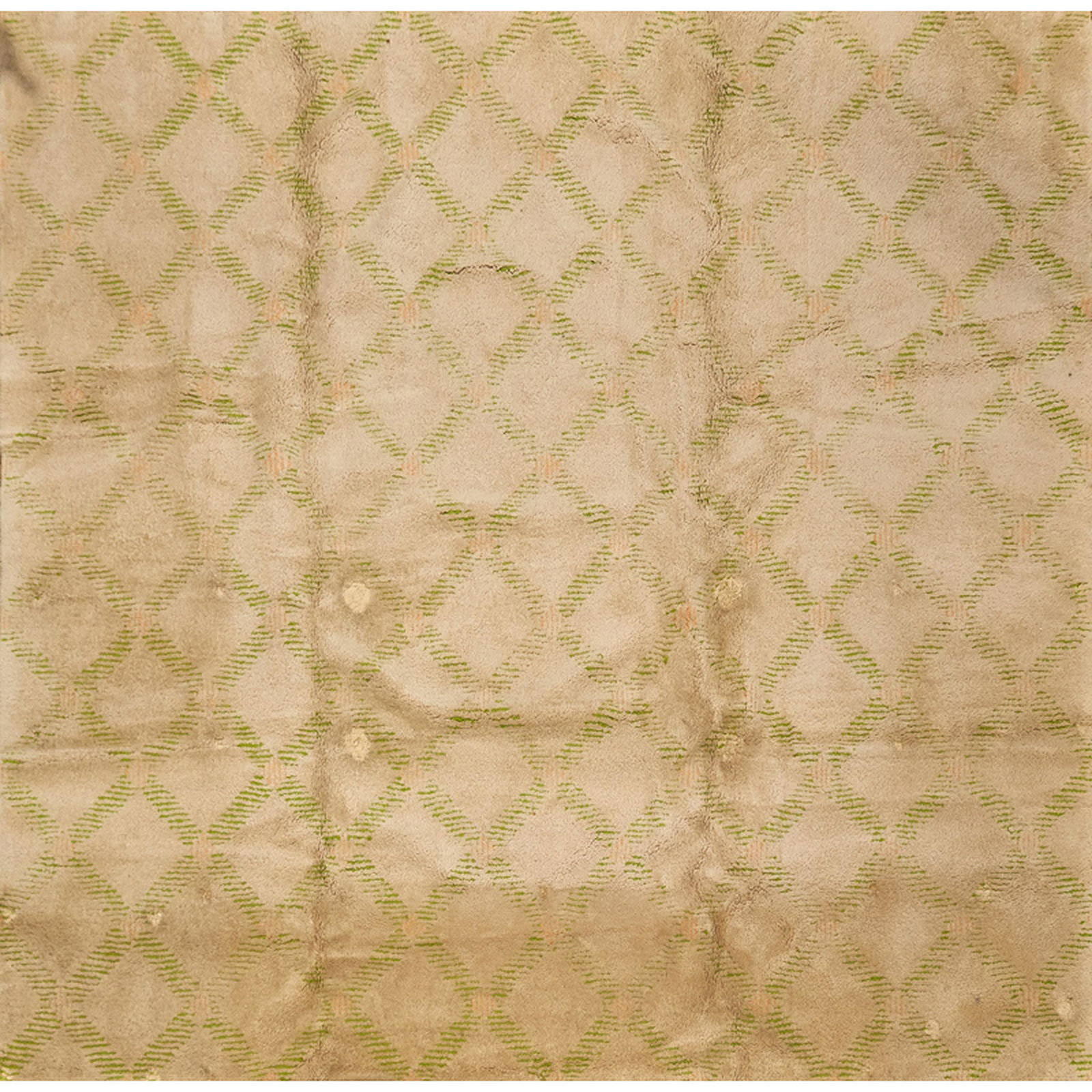 EDWARD FIELDS (Attr.): Room-sized rug with overall latticed pattern, New York, ca. 1970s Wool Unmarked 166" x 147"