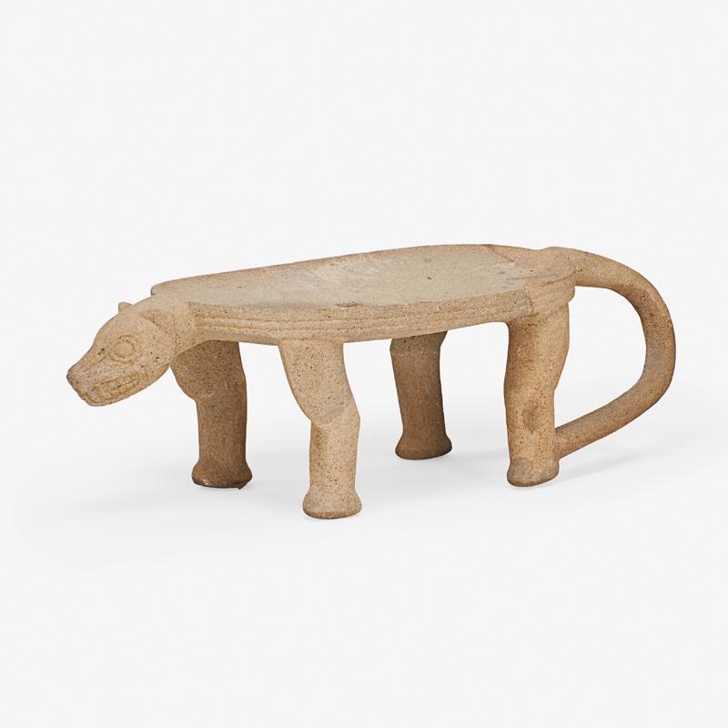 COSTA RICAN FELINE METATE: Carved stone, Costa Rica, ca. 800-1200 AD 14 1/2" x 48" x 18" Provenance: Andre Emmerich Gallery, New York, 16 October 1965 Property from the Estate of Florence Knoll Bassett