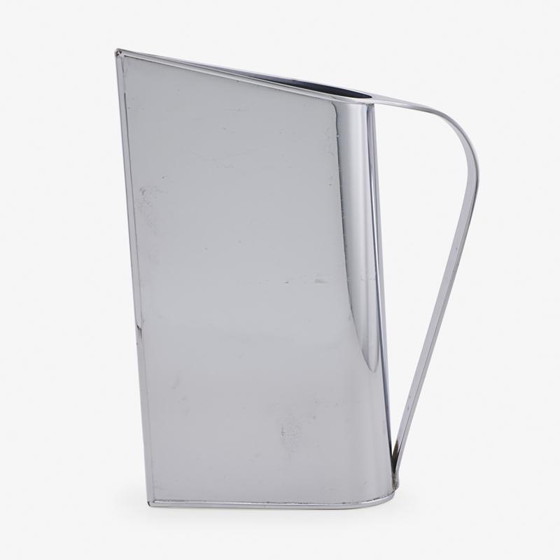 PETER MULLER MUNK "NORMANDIE" PITCHER: Chrome plated brass, USA, 20th c. Unmarked 12"