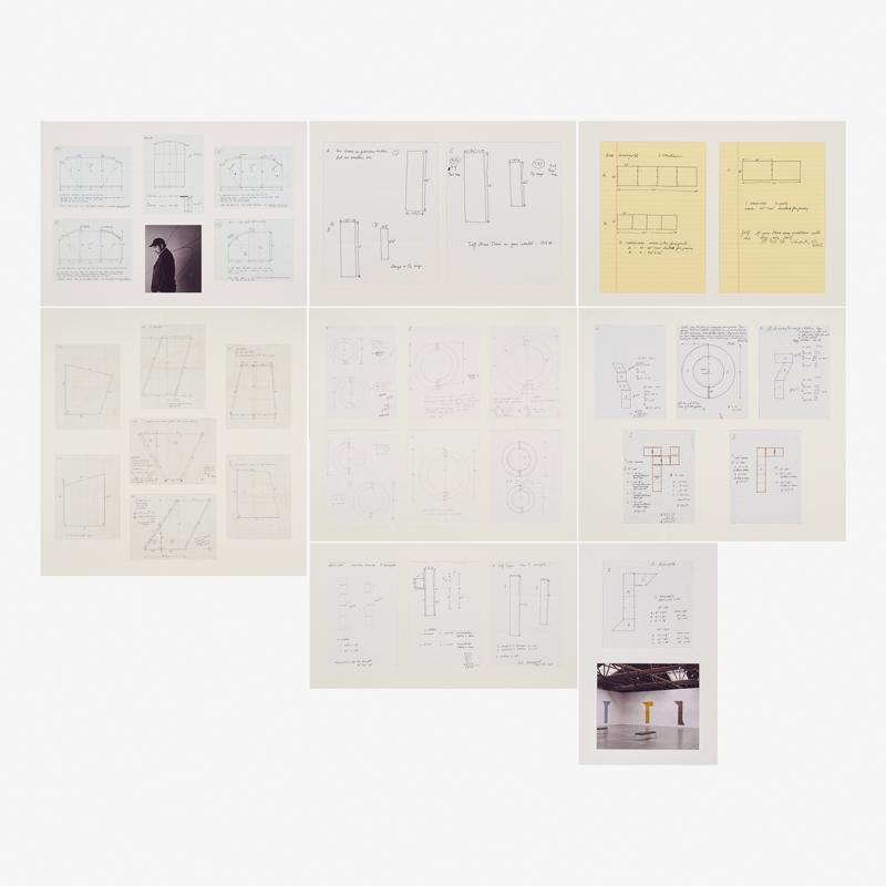 Robert Mangold (American, b. 1937): Untitled Ten framed preliminary drawings for paintings Ink and graphite on paper Most are signed All sheets approximately 10 1/2" x 8" (sheet, each) Provenance: Private Collection, Pennsylvania