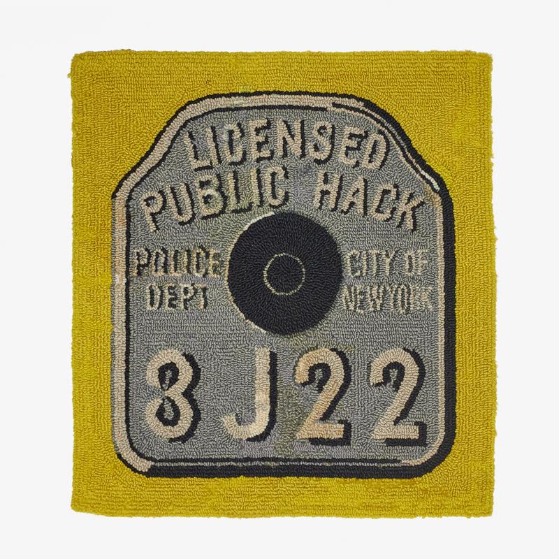 Dorothy Grebenak (American, 1913-1990): Licensed Public Hack, ca. 1960s Wool 30" x 28 1/2" Exhibition: Two Views of Pop: Don Nice and Dorothy Grebenak, Allan Stone Projects, New York, February 23 - April 22, 2017 Grand Salon: The Visionary