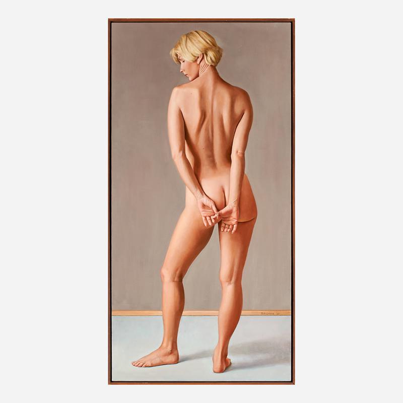 Ron Schwerin (American, b. 1940): Standing Nude Back, 1995 Oil on canvas (framed) Signed and dated 60" x 30" Exhibition: Spring Group 1996, Allan Stone Gallery, New York, May 1996 Ron Schwerin, Allan Stone Gallery, New York, February