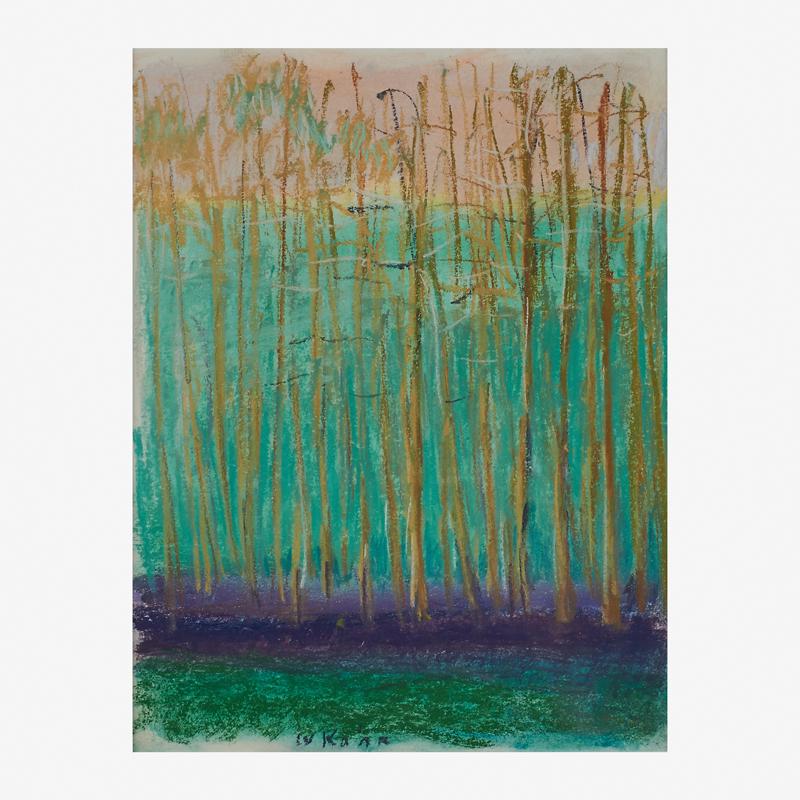 Wolf Kahn (American, b. 1927): Rising Against the Green, 1999 Pastel on paper (framed) Signed 13 5/8" x 10 1/4" (sight) Provenance: Jerald Melberg Gallery, Charlotte, North Carolina (label on verso) Private Collection, Pennsylvania