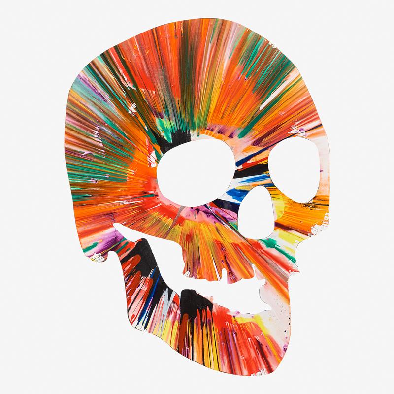 Damien Hirst (British, b. 1965): Skull Spin Painting (Created at Damien Hirst Spin Workshop), 2009 Acrylic on paper Bears Hirst blindstamp and stamped with signature and inscription (This painting was made by / to celebrate the openi