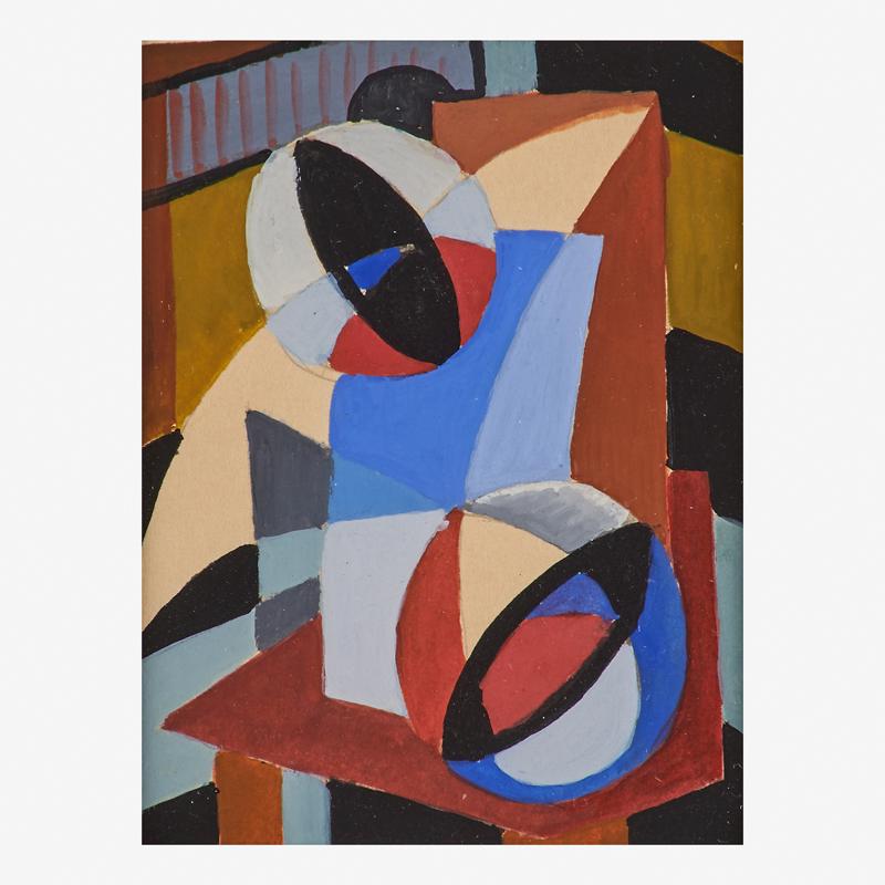 Louis K. Stone (American, 1902-1984): LKS #1750, ca. 1938 Gouache on paper (framed) 3 3/8" x 2 1/2" (sight) Provenance: Snyder Fine Art, New York (label on verso) Collection of Jacqueline Fowler, Connecticut