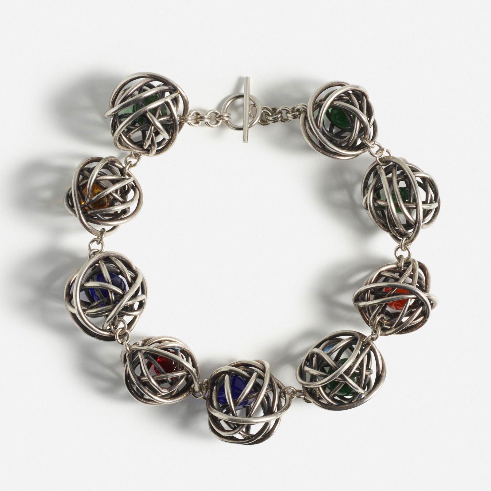 Giorgio Vigna, necklace: Giorgio Vigna necklace Italy, c. 2015silver, glass1.5 d × 6.5 dia in (4 × 17 cm) Provenance: Cipriani family | Collection of Susan Grant Lewin