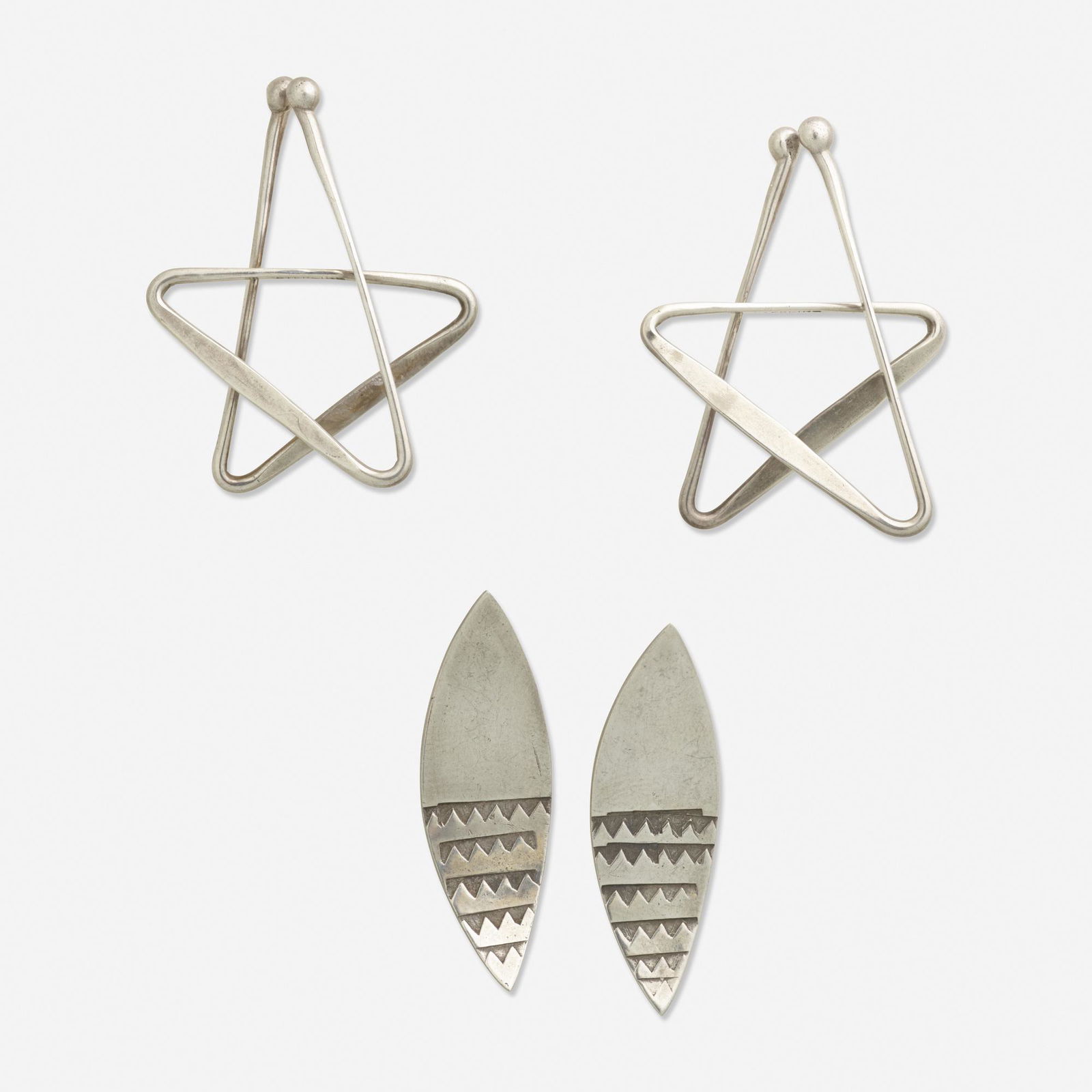 Philip Morton, Two pairs of sterling silver earrings (1 of 1)