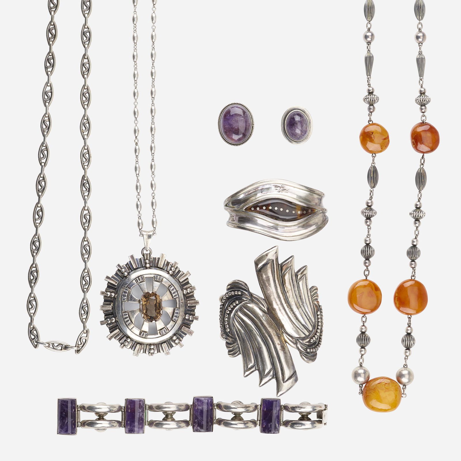 Group of Mexican silver jewelry (1 of 1)