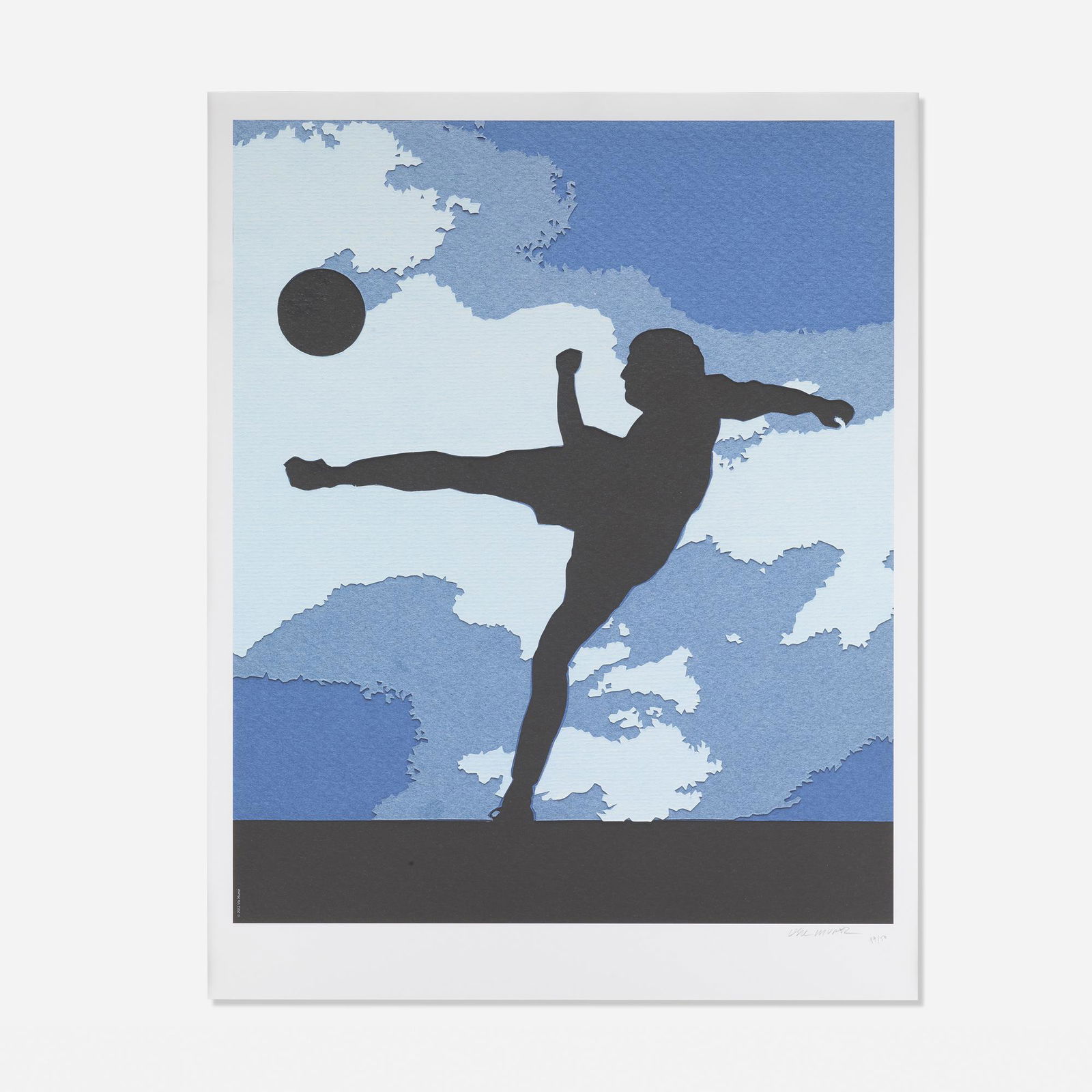 Vik Muniz, Football Player: Vik Muniz Football Player 2012pigment print44 h × 34.5 w in (112 × 88 cm) Signed and numbered to lower right 'Vik Muniz 19/50'. This work is number 19 from the edition of 50. Prove