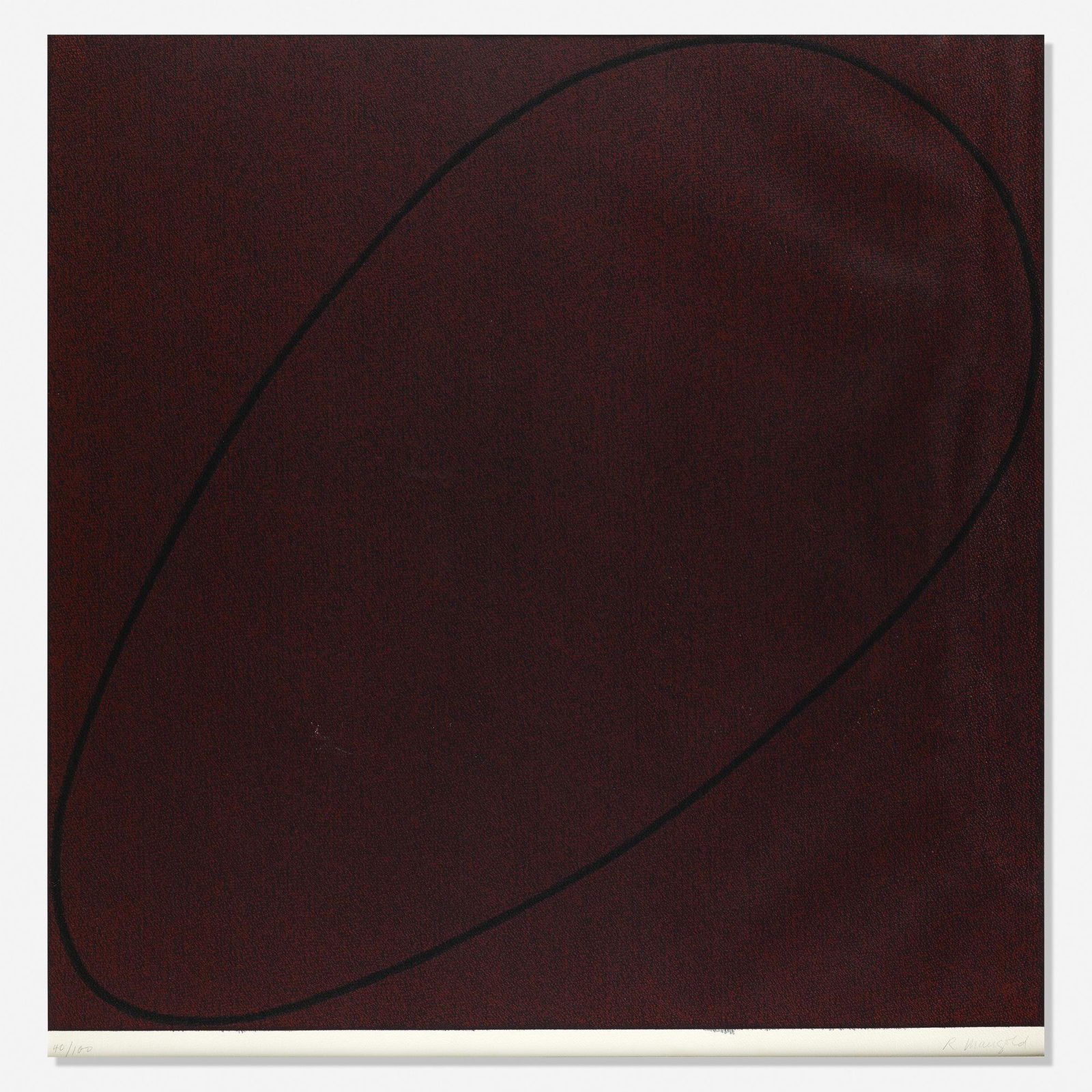 Robert Mangold, Untitled from the 4 x 4 x 4 series: Robert Mangold Untitled from the 4 x 4 x 4 series 1990screenprint in colors Sight: 45 h x 43.5 w inches. Signed and numbered to lower edge '40/100 R. Mangold'. This work is number 40 from the editio