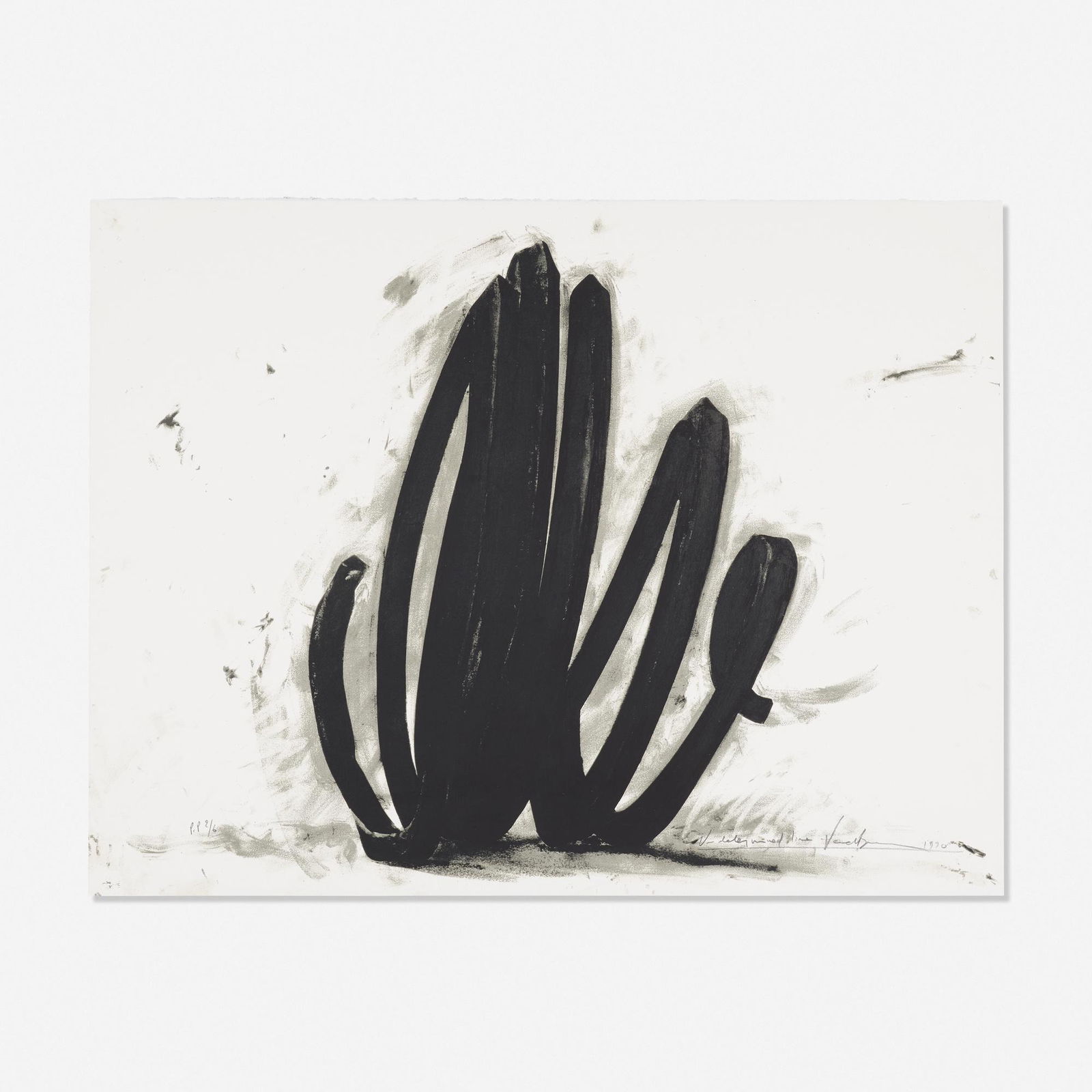 Bernar Venet, Ligne Indeterminee: Bernar Venet Ligne Indeterminee 1990screenprint in colors on BFK Rives22 h × 29 w in (56 × 74 cm) Signed, titled, dated and numbered to lower edge 'PP 2/6 Indeterminated line Venet 1990'. This wo