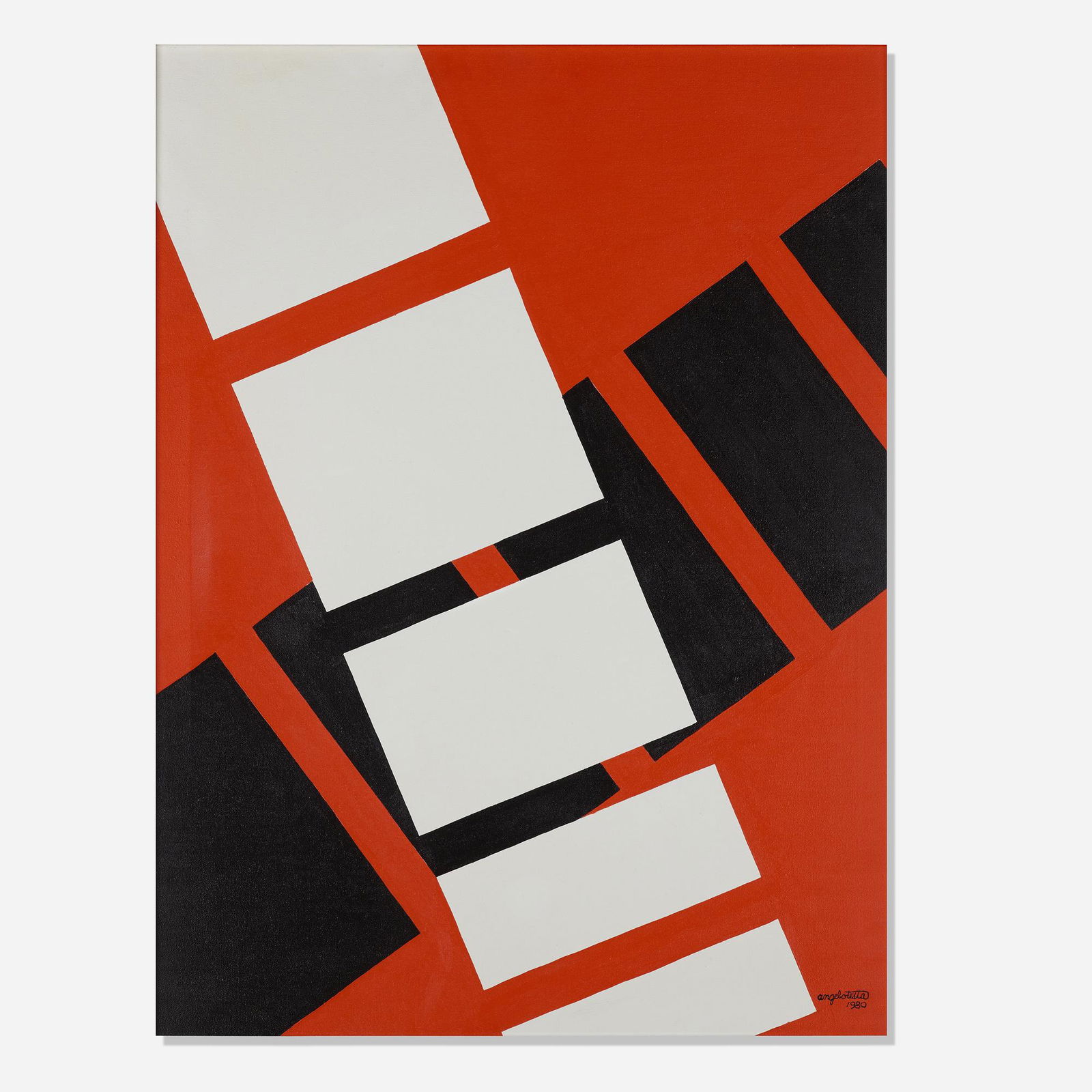 Angelo Testa, Untitled: Angelo Testa Untitled USA, 1980oil on canvas40 h × 30 w in (102 × 76 cm) Signed and dated to lower right 'Angelo Testa 1980'.