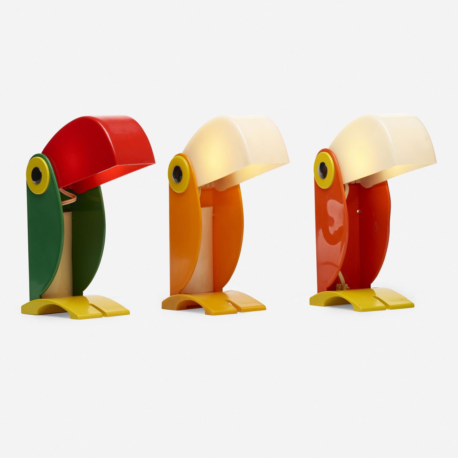 Old Timer Ferrari, toucan lamps, set of three (1 of 2)