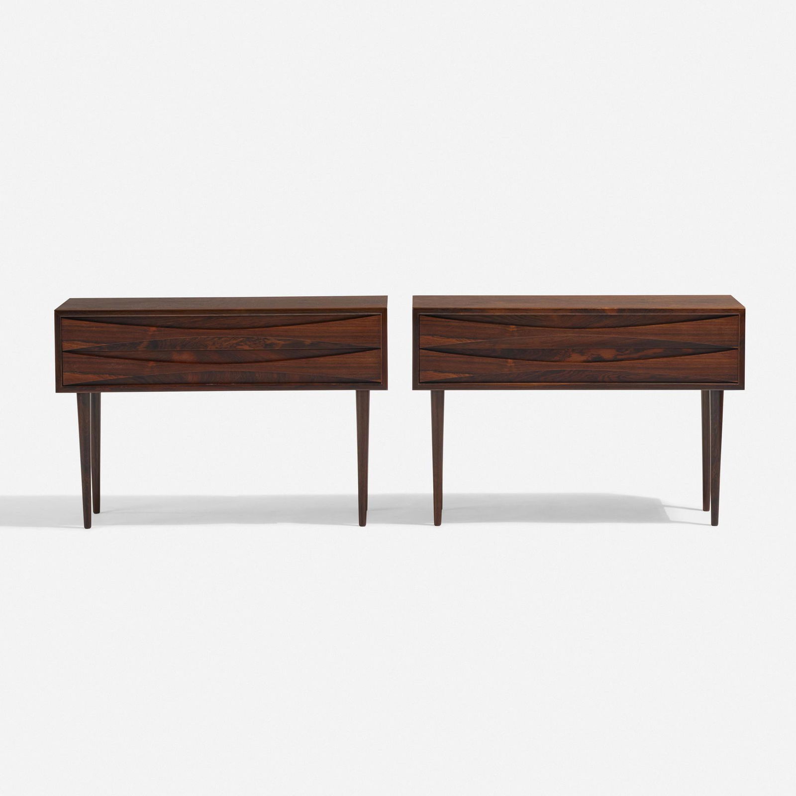 In the manner of Arne Vodder, nightstands, pair (1 of 2)