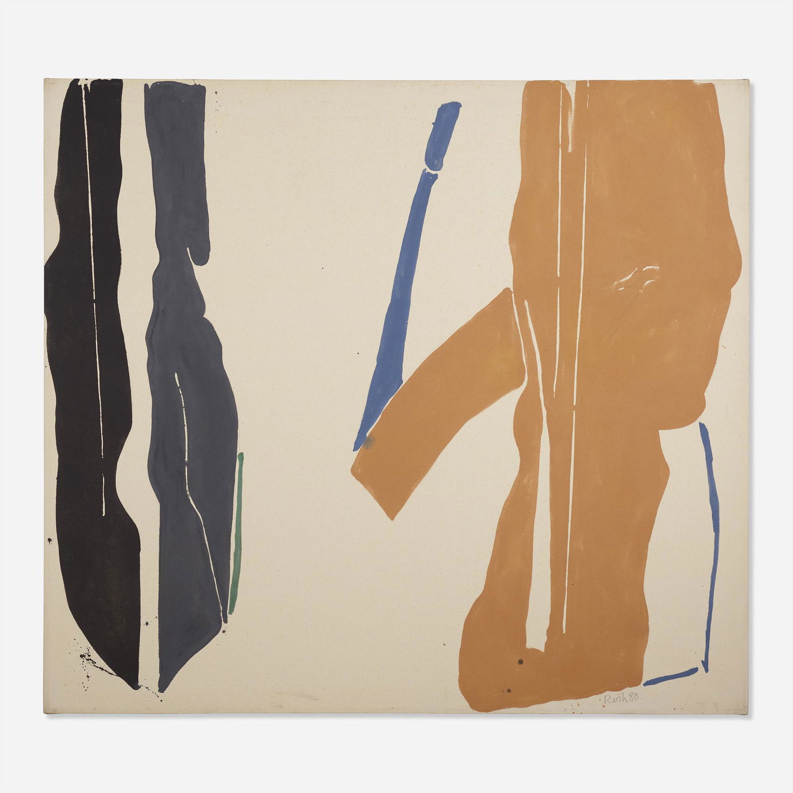 Jack Roth, Untitled: Jack Roth Untitled 1980acrylic and pencil on canvas60 h × 67 w in (152 × 170 cm) Signed and dated to lower right 'Roth 80'.