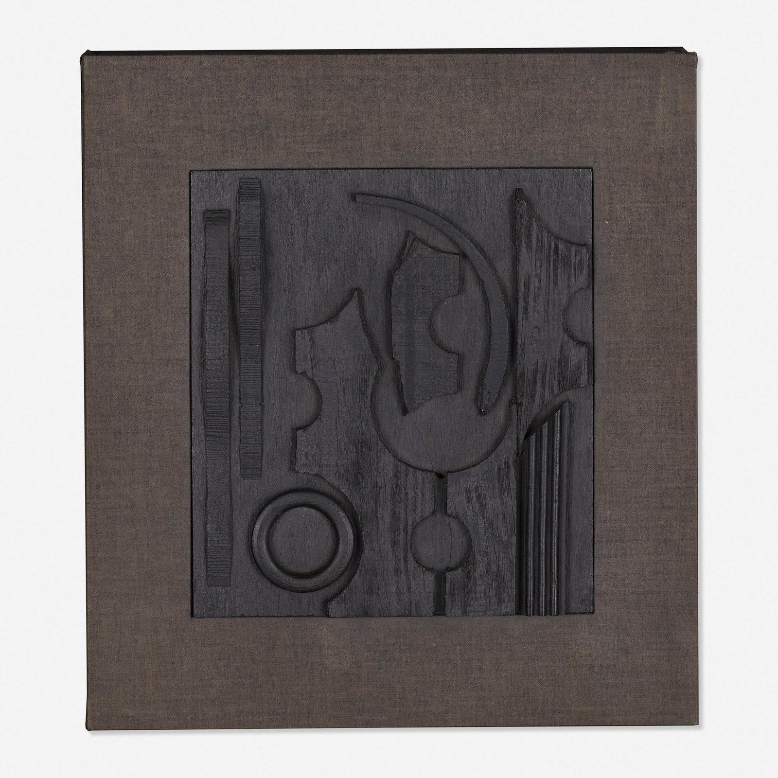 Louise Nevelson, Nevelson's World: Louise Nevelson Nevelson's World 1983 polyester resin on box with book 9.5 h × 8.5 w in (24 × 22 cm) Incised signature and number to applied plaque 'LN 41/100'. Set is comprised of a po