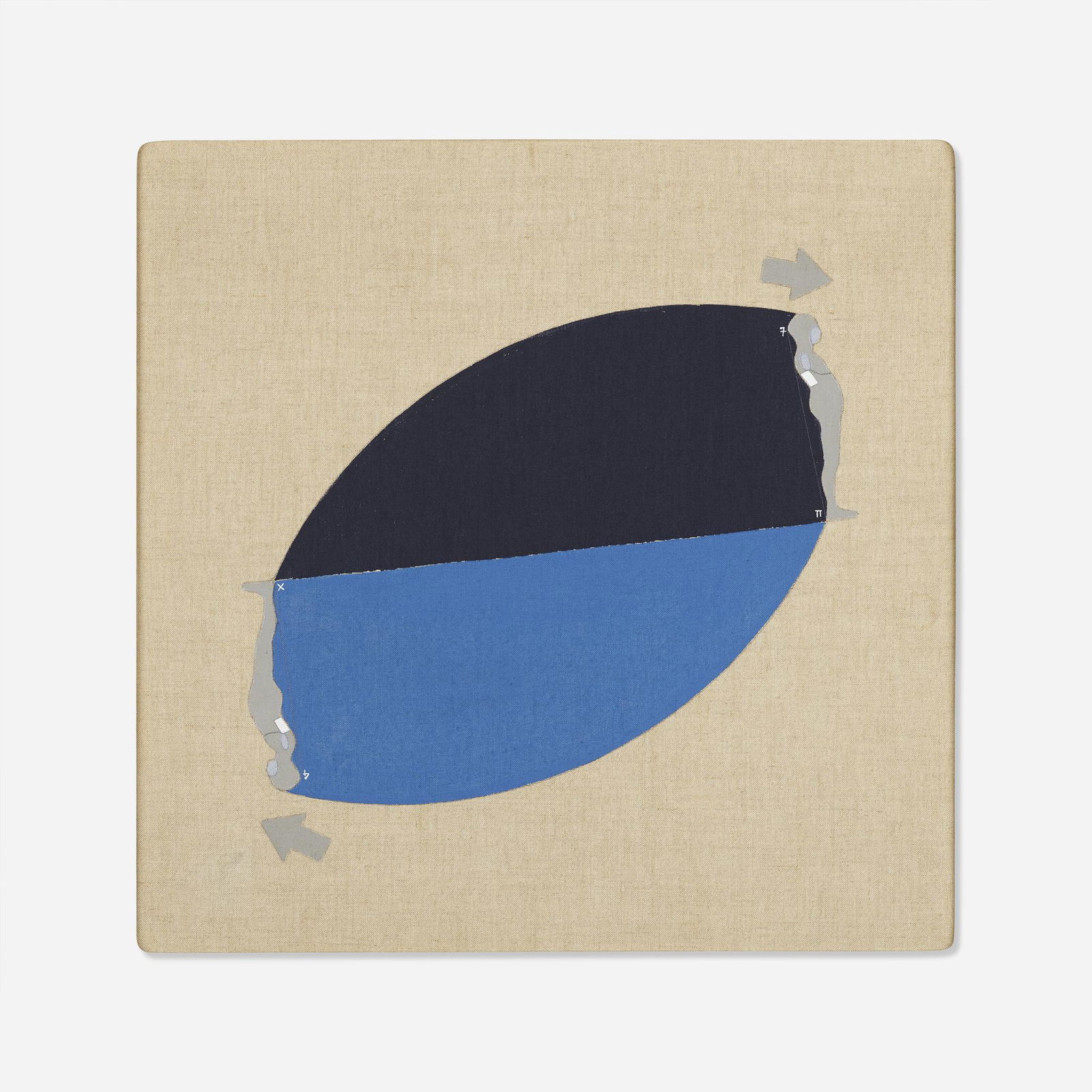 Ernest Trova, Untitled (Blue): Ernest Trova Untitled (Blue) oil on canvas23 h × 23 w in (58 × 58 cm)
