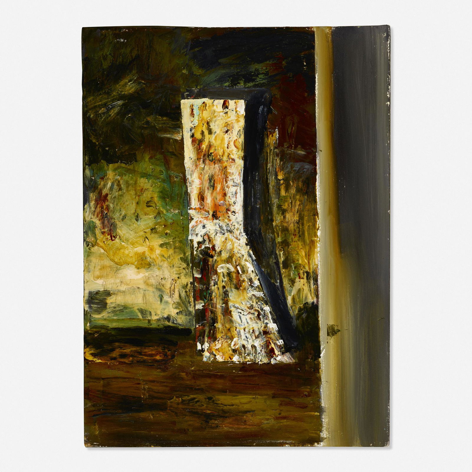 John Walker, Study for Infanta on the Yara: John Walker Study for Infanta on the Yara 1981oil on canvas33.75 h × 24.75 w in (86 × 63 cm) Signed, titled and dated to verso 'Walker 81 Study for Infanta on the Yara'.