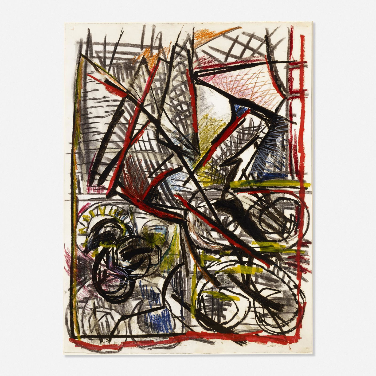 John Walker, Untitled: John Walker Untitled 1979charcoal and pastel on paper52 h × 38.875 w in (132 × 99 cm) Signed and dated to lower right 'Walker '79'.