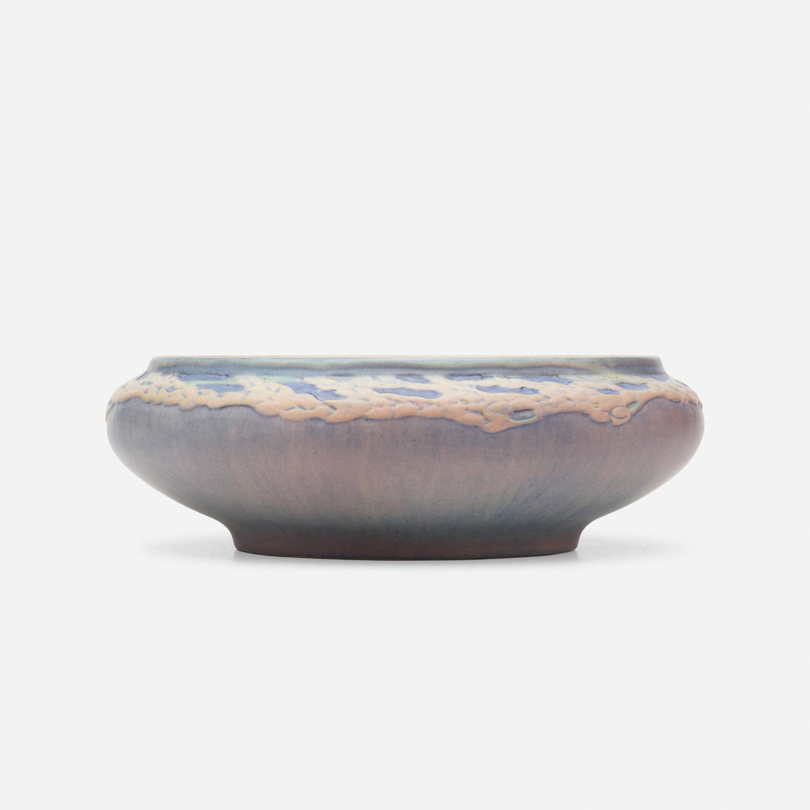 Sadie Irvine for Newcomb College Pottery, bowl: Sadie Irvine for Newcomb College Pottery low bowl with wheat USA, 1918 glazed earthenware 2.5 h × 8 dia in (6 × 20 cm) Impressed signature and number to underside 'NC JP30 246 S'.
