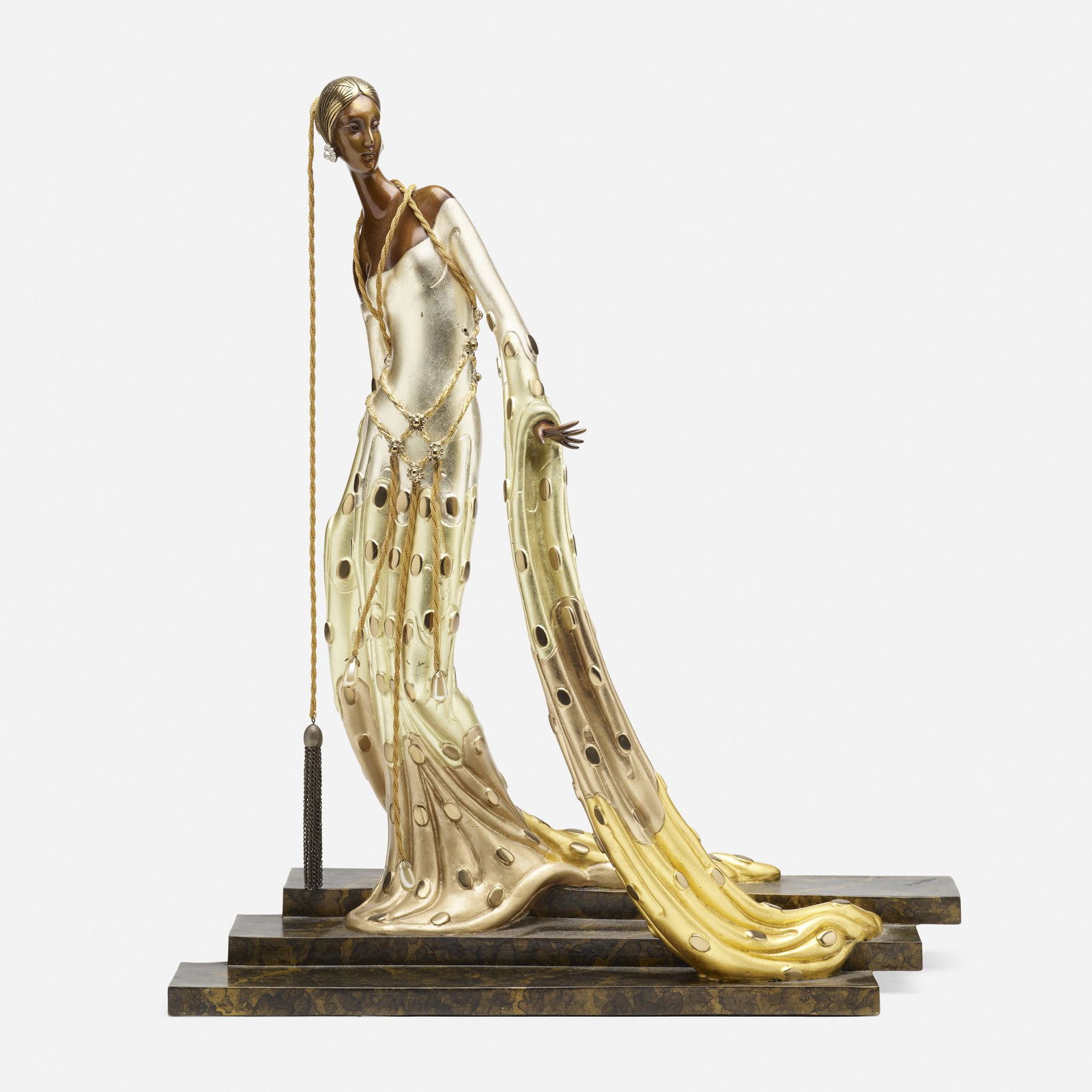Erté (Romain de Tirtoff), Melisandre: Erté (Romain de Tirtoff) Melisandre France, c. 1990gilt and cold-painted bronze19 h × 16 w × 8.5 d in (48 × 41 × 22 cm) Stamped signature, number and foundry mark to base