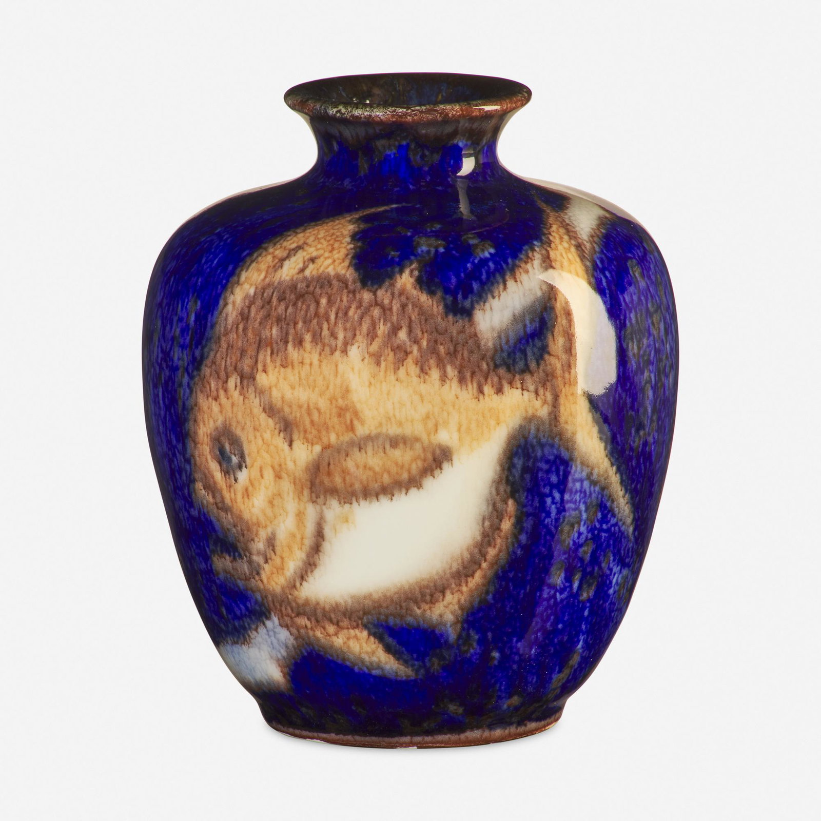 Jens Jensen for Rookwood Pottery, vase: Jens Jensen for Rookwood Pottery Ivory Jewel Porcelain vase USA, 1933 glazed porcelain 5.5 h × 4.5 dia in (14 × 11 cm) Impressed signature and date to underside 'Flame mark XXXIII S' wi