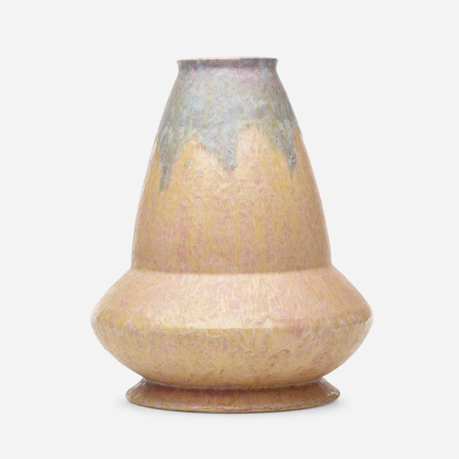 Roseville Pottery, Rare Carnelian II vase: Roseville Pottery Rare Carnelian II vase USA, c. 1926 glazed earthenware 13.5 h × 11 dia in (34 × 28 cm) Literature: Collector's Encyclopedia of Roseville Pottery Vo