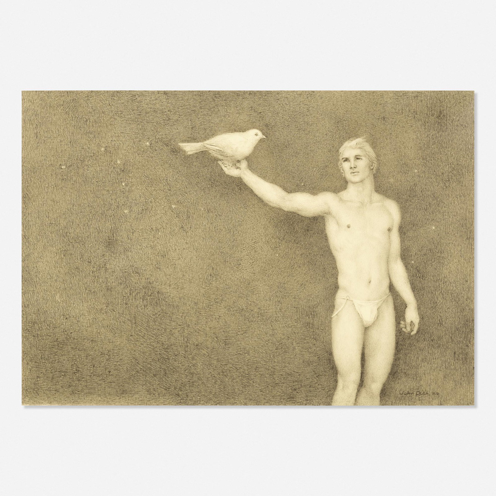 John Lear, White Symbol: John Lear White Symbol 1982 graphite on paper 11 h × 14 w in (28 × 36 cm) Signed and dated to lower right 'John Lear 82'.