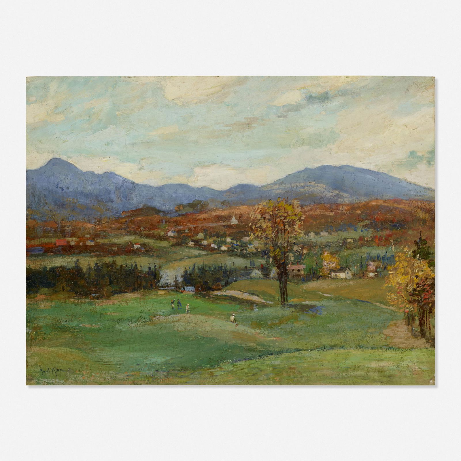 Paul King, View from the Lake Placid Club Golf Course: Paul King View from the Lake Placid Club Golf Course oil on board12 h × 15.75 w in (30 × 40 cm) Signed to lower left 'Paul King'. Provenance: Sotheby's Arcade, New Y