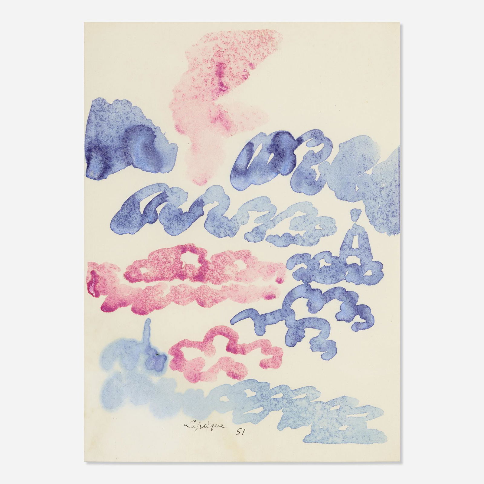 Charles Lapicque, Untitled: Charles Lapicque Untitled 1951watercolor on paper13.5 h × 9.75 w in (34 × 25 cm) Signed to lower edge 'Lapicque 51'.