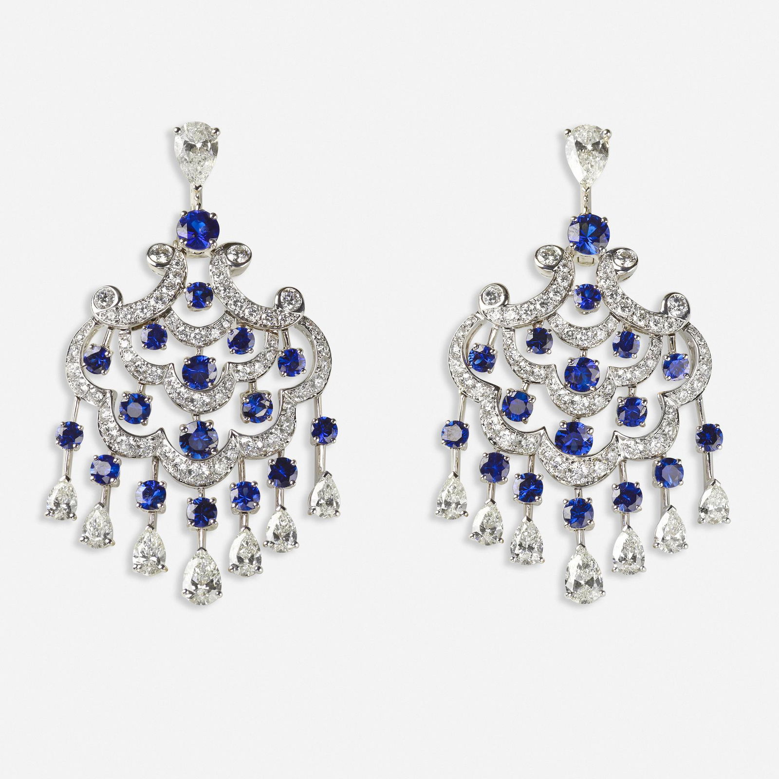Graff, Diamond and sapphire chandelier earrings (1 of 1)