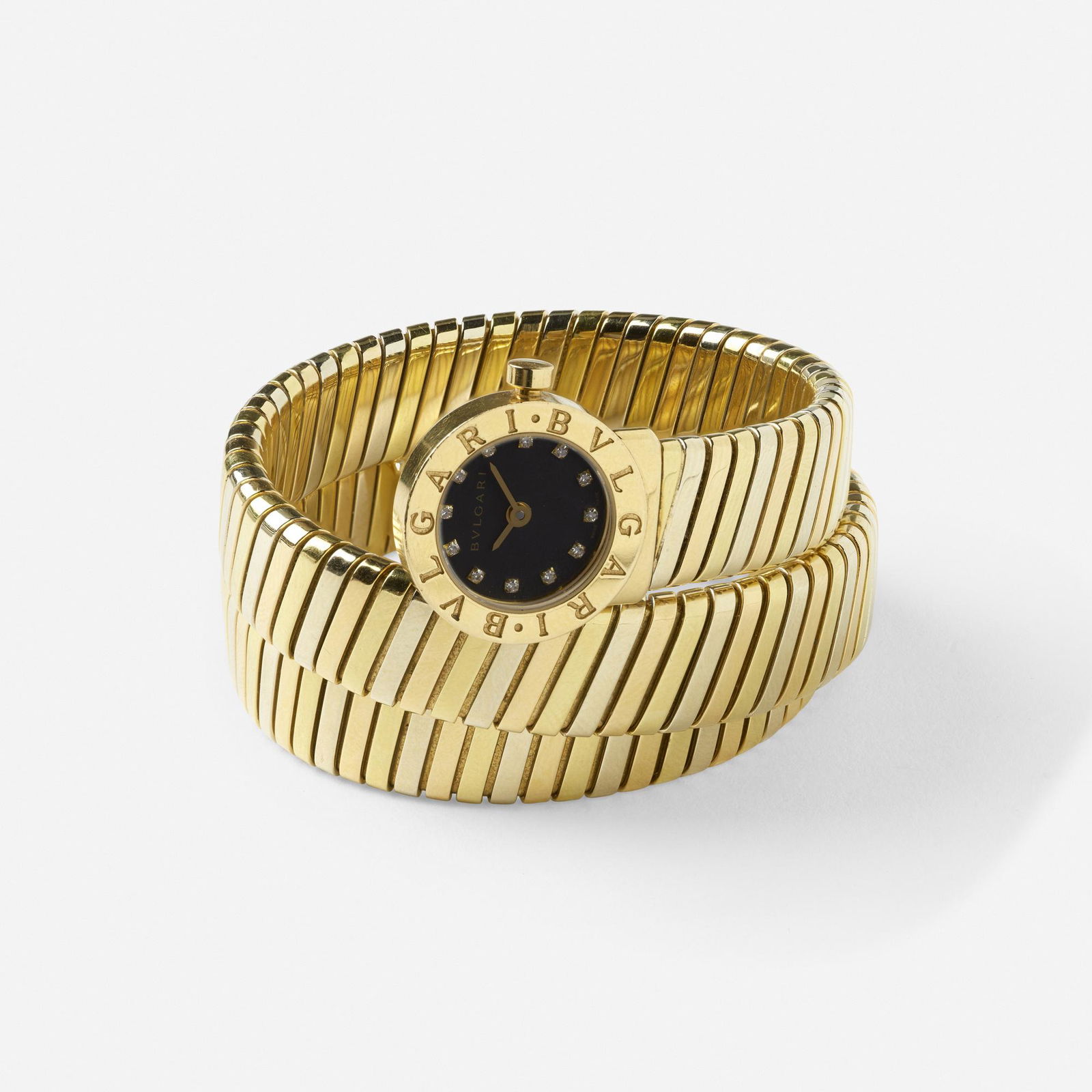 Gold 'Serpenti' diamond watch (1 of 2)