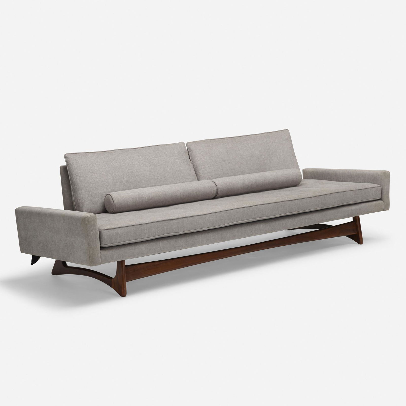 Adrian Pearsall, sofa, model 2408-S: Adrian Pearsall sofa, model 2408-S Craft AssociatesUSA, c. 1960upholstery, walnut30 h × 102 w × 33 d in (76 × 259 × 84 cm) please note: this work is loc