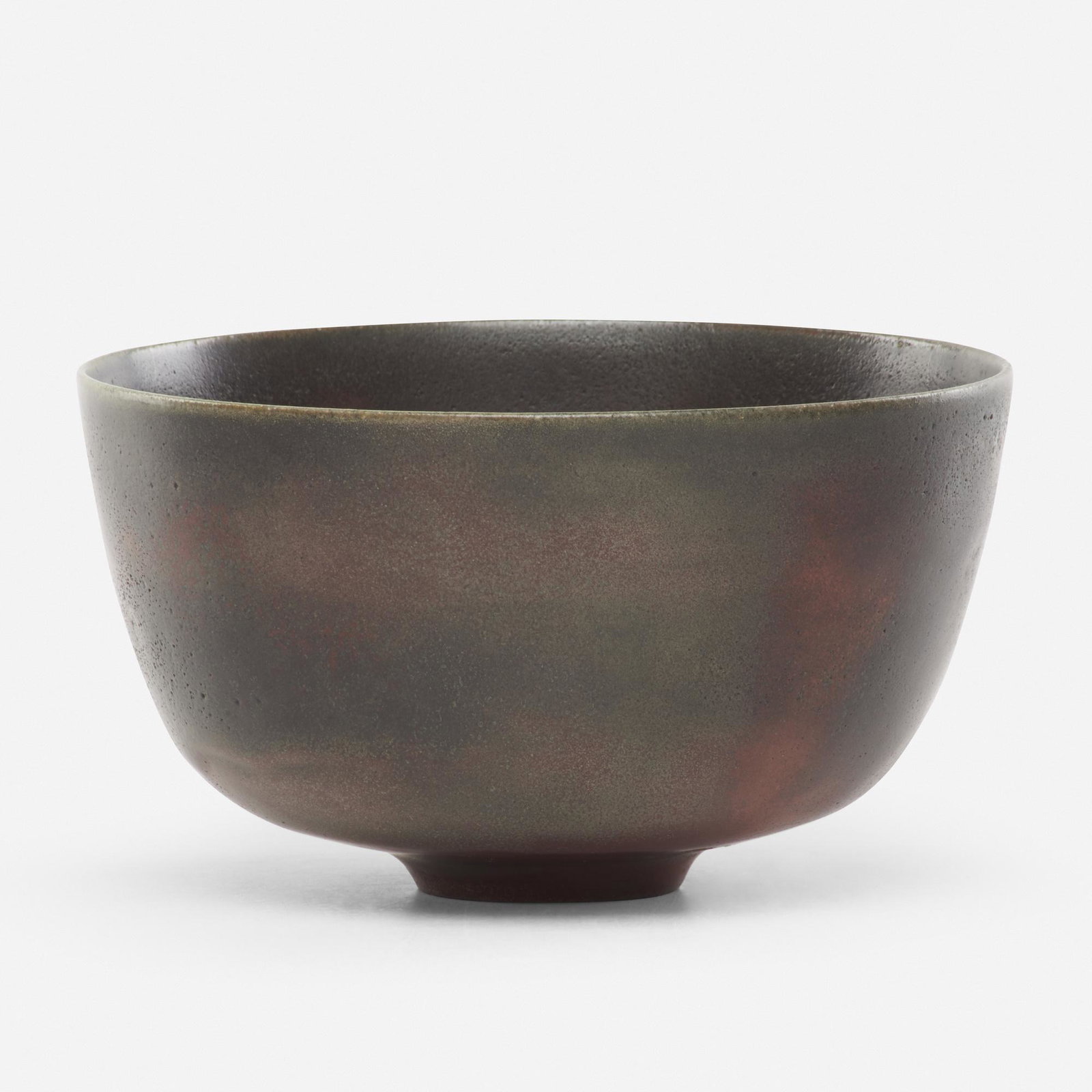 Gertrud and Otto Natzler, bowl: Gertrud and Otto Natzler bowl USA, 1960 glazed earthenware 3.75 h × 6.25 w in (10 × 16 cm) Signed to underside 'Natzler' with studio label 'K981'. please note: this