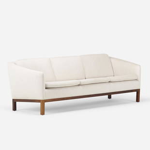 Illum Wikkelsø, sofa: Illum Wikkelsø sofa Holger ChristiansenDenmark, c. 1965rosewood, upholstery27 h × 84 w × 30 d in (69 × 213 × 76 cm) Provenance: Collection of Russel