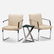 Modern, pair of armchairs and occasional table